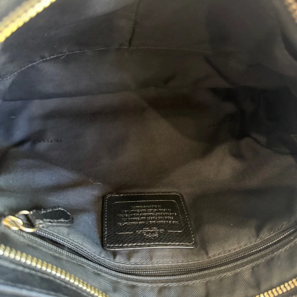 Coach Black‎ Nylon Crossbody Bag Leather Trim Gold Hardware 36707 Messenger